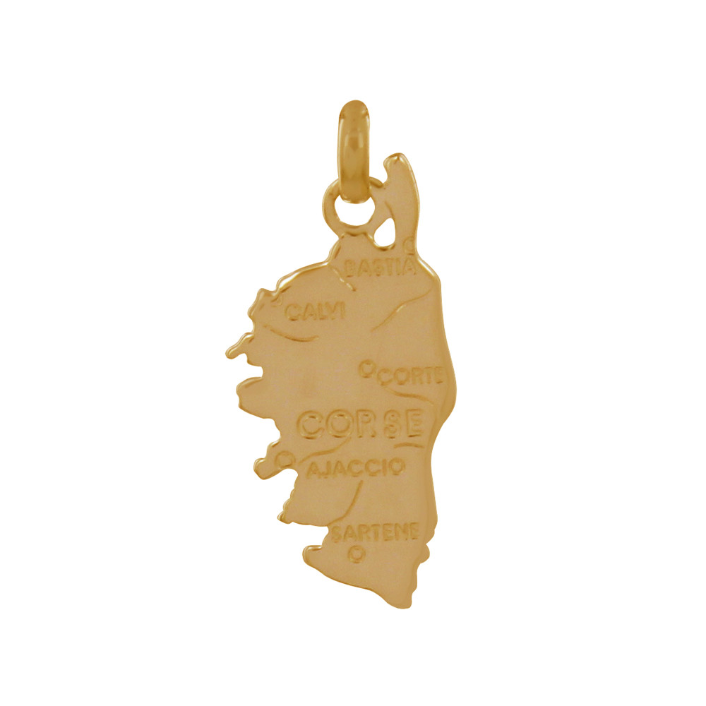 LES POULETTES BIJOUX Pendentif Plaqué Or Carte Corse