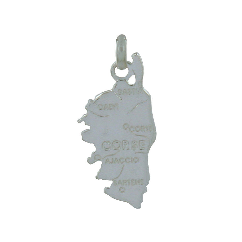 LES POULETTES BIJOUX Pendentif Argent 925 Carte Corse