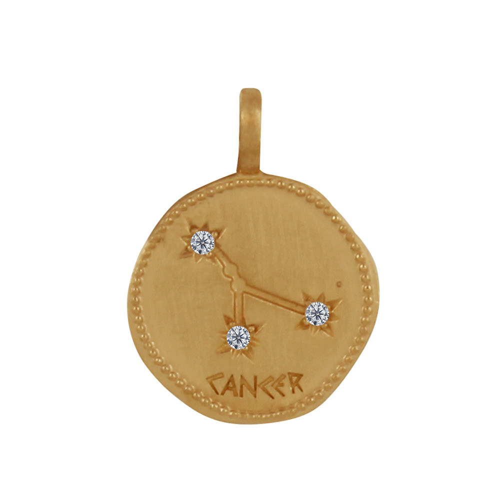 LES POULETTES BIJOUX - Pendentif Plaqué Or Constellation Cancer et Strass