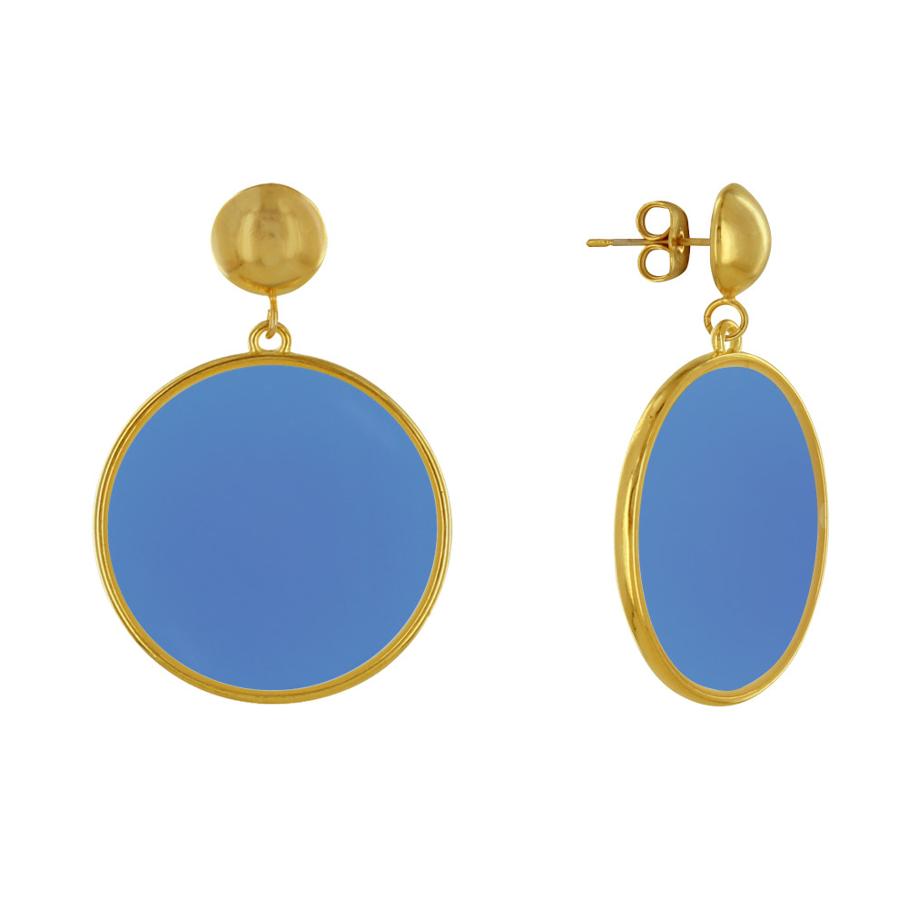 LES POULETTES BIJOUX Boucles d'Oreilles Clous Métal Doré Cercle Coloré Translucide -