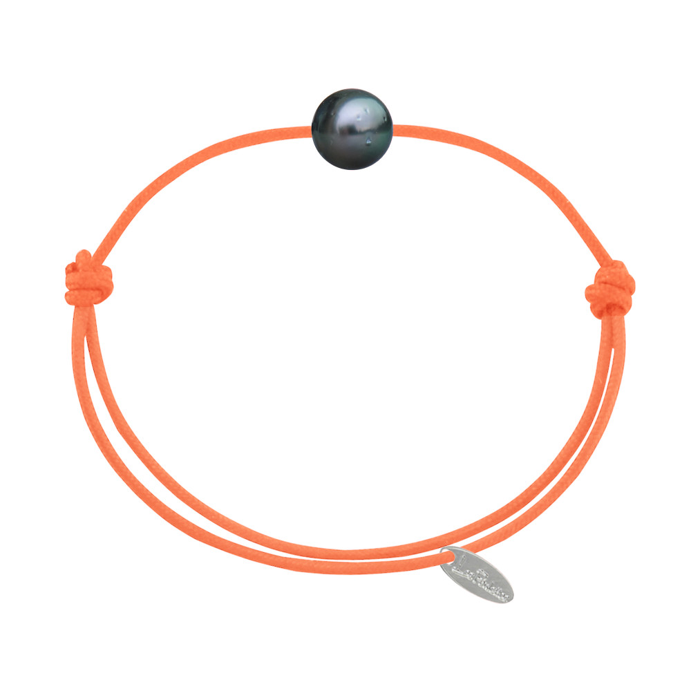 LES POULETTES BIJOUX Bracelet Lien Perle de Tahiti - Orange