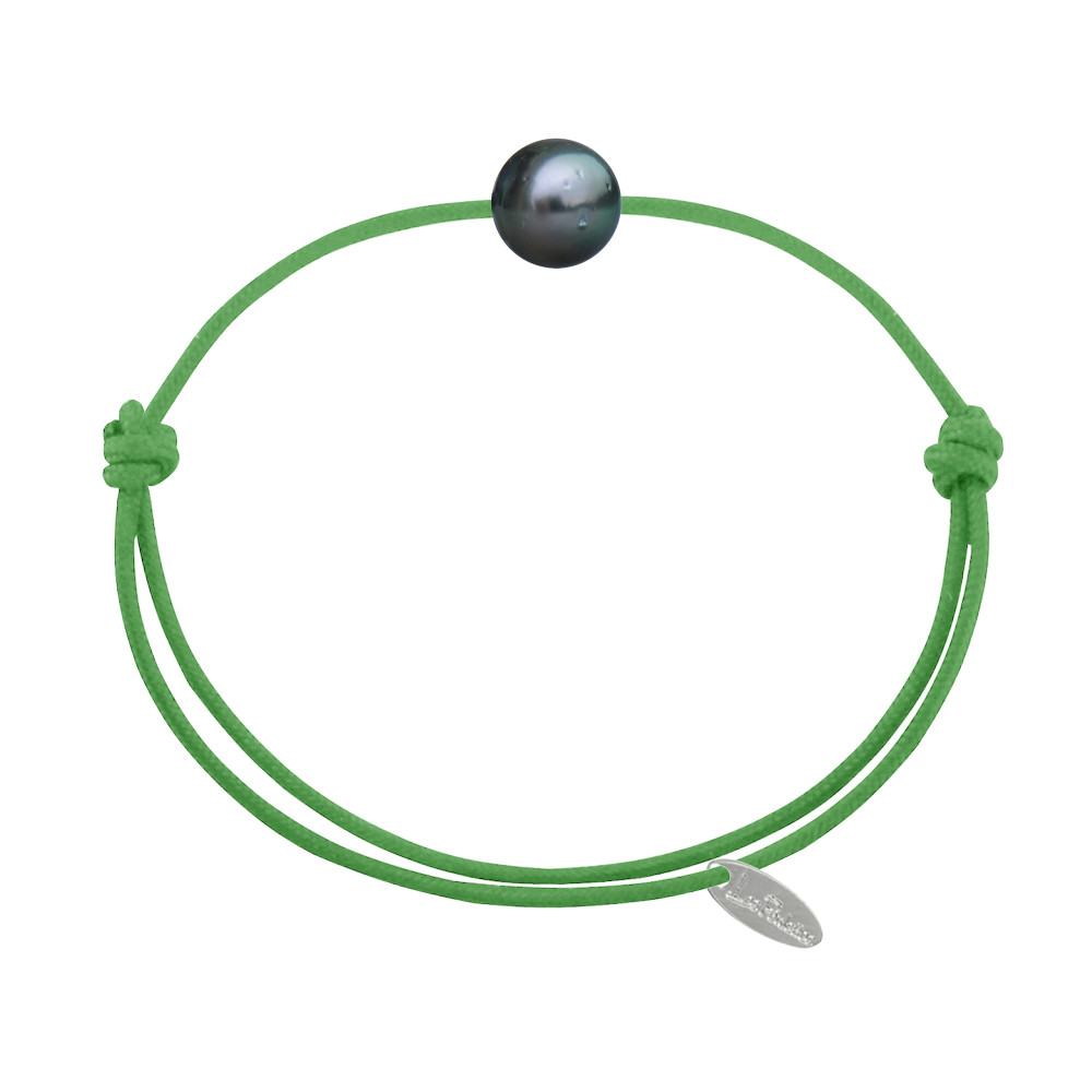 LES POULETTES BIJOUX Bracelet Lien Perle de Tahiti - Vert