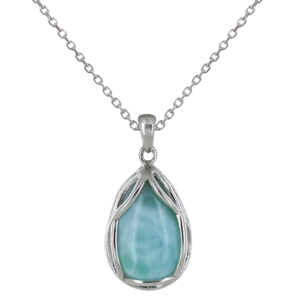 LES POULETTES BIJOUX Pendentif Argent Goutte Elfique de Larimar