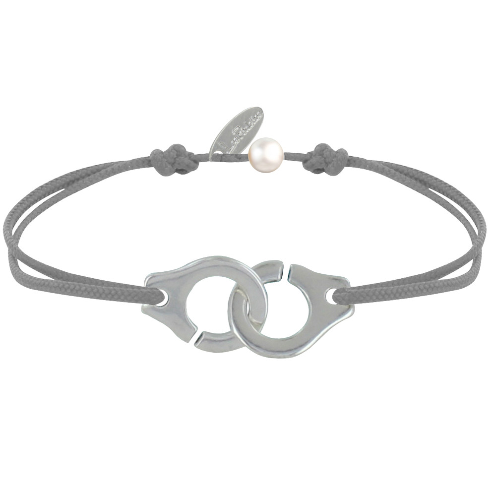 LES POULETTES BIJOUX Bracelet Lien Plaqué Argent Grandes Liaisons - Gris clair