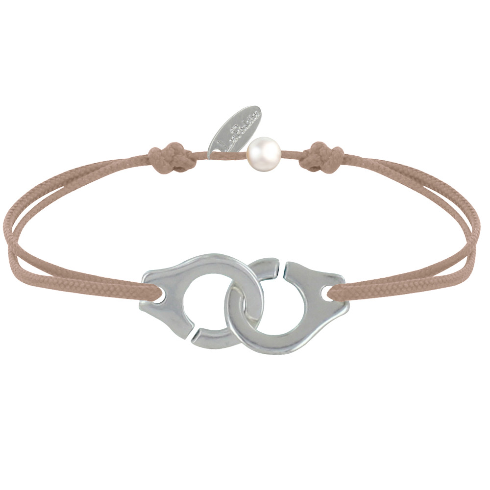 LES POULETTES BIJOUX Bracelet Lien Plaqué Argent Grandes Liaisons - Beige