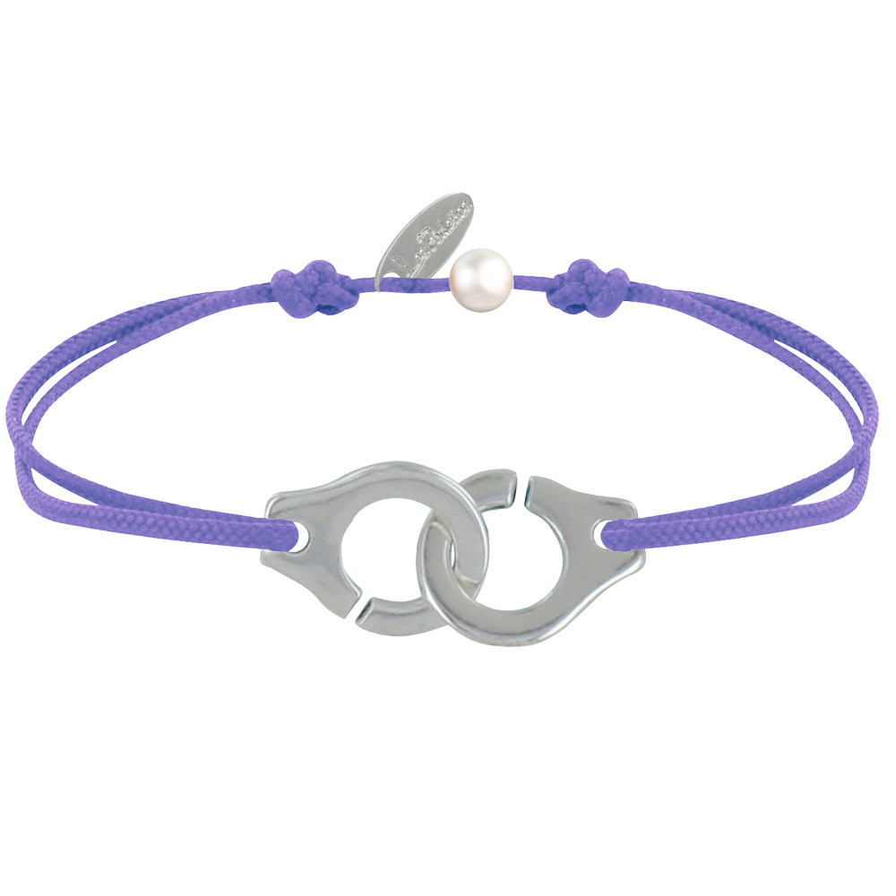LES POULETTES BIJOUX Bracelet Lien Plaqué Argent Grandes Liaisons - Violet