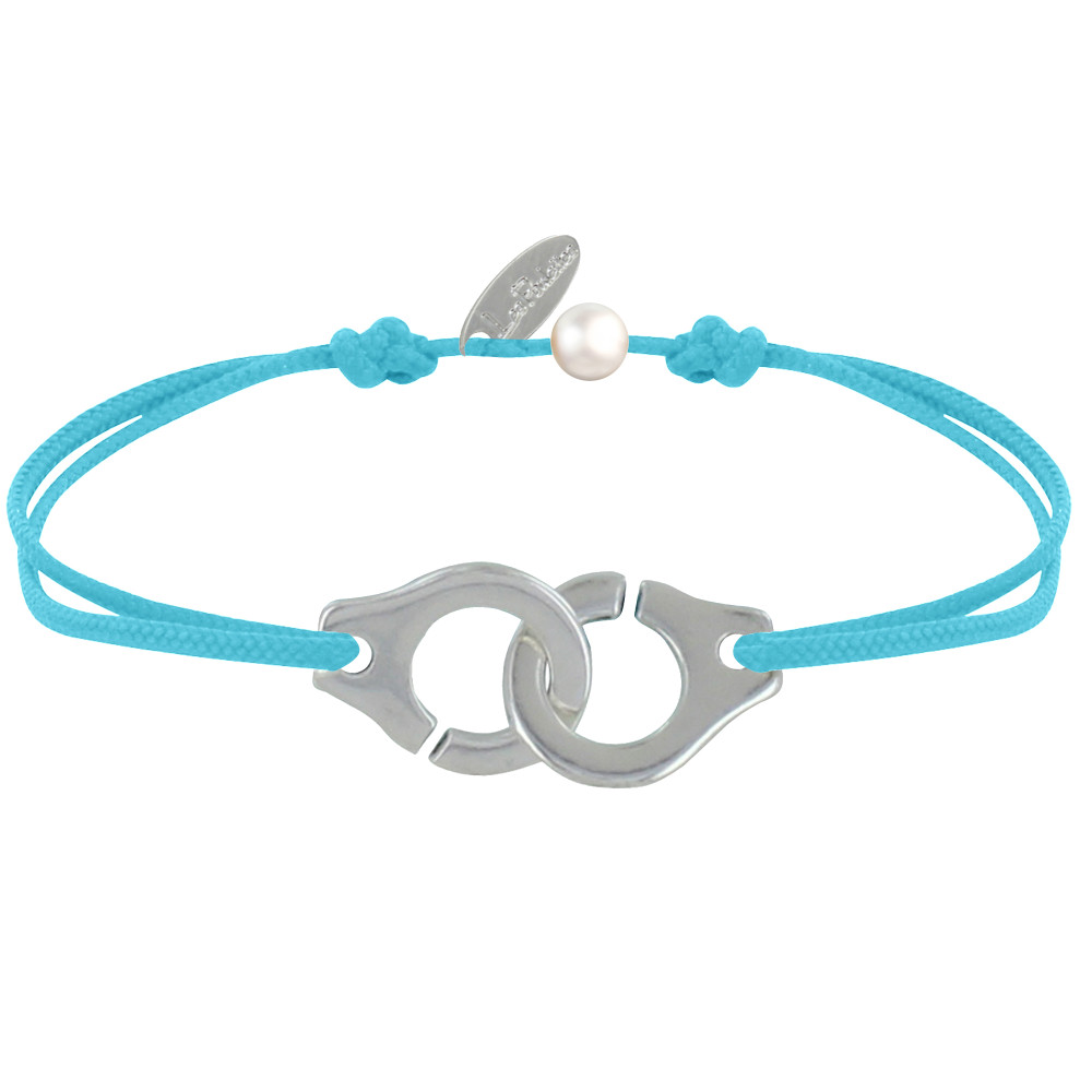 LES POULETTES BIJOUX Bracelet Lien Plaqué Argent Grandes Liaisons - Turquoise