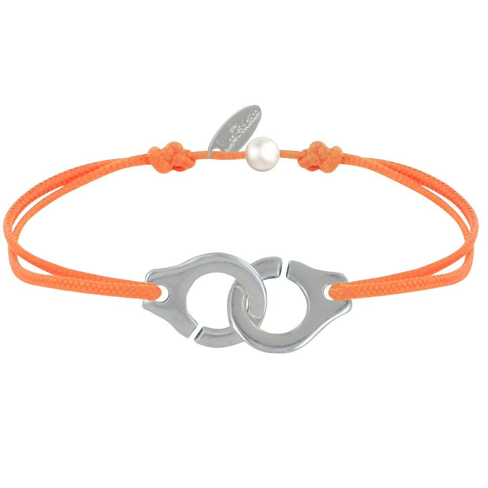 LES POULETTES BIJOUX Bracelet Lien Plaqué Argent Grandes Liaisons - Orange
