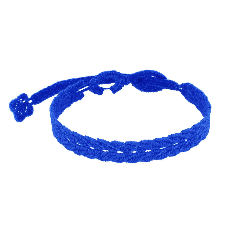 LES POULETTES BIJOUX Cruciani Bracelet Homme Dentelle Prospérité Bleu