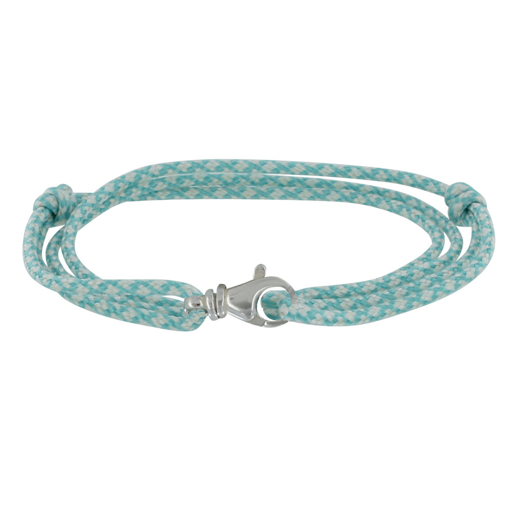 LES POULETTES BIJOUX Bracelet Mixte Argent 925 Mousqueton Pivotant et Lien en Paraco