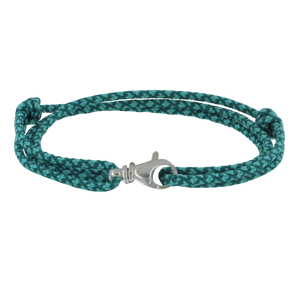 LES POULETTES BIJOUX Bracelet Mixte Argent 925 Mousqueton Pivotant et Lien en Paraco
