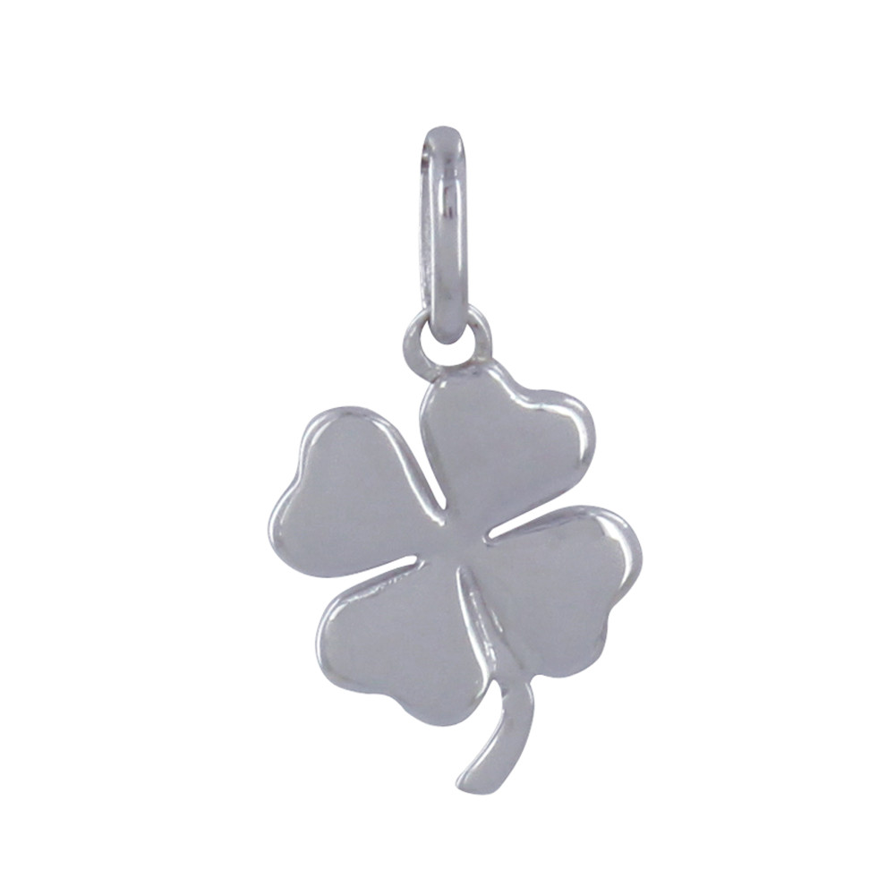 LES POULETTES BIJOUX Pendentif Argent 925 Rhodié Mini Trèfle à Quatre Feuilles