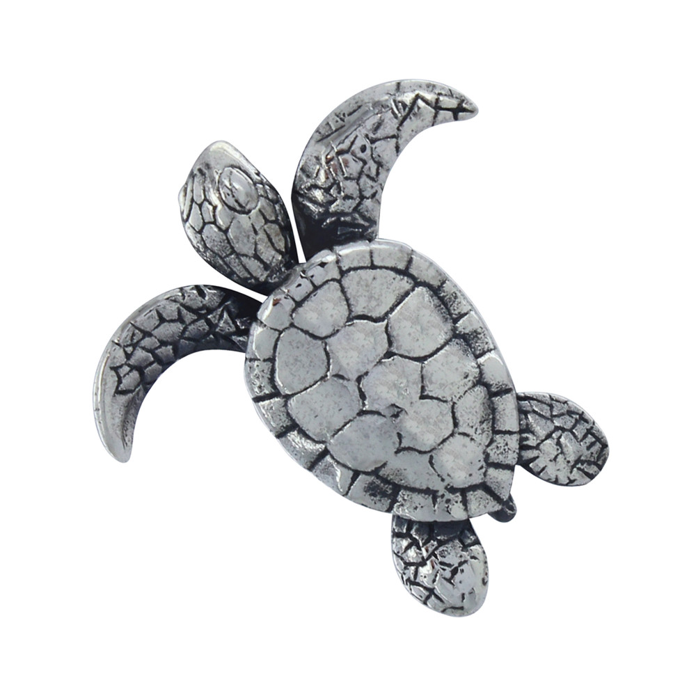LES POULETTES BIJOUX Pendentif Argent Grande Tortue des Galápagos