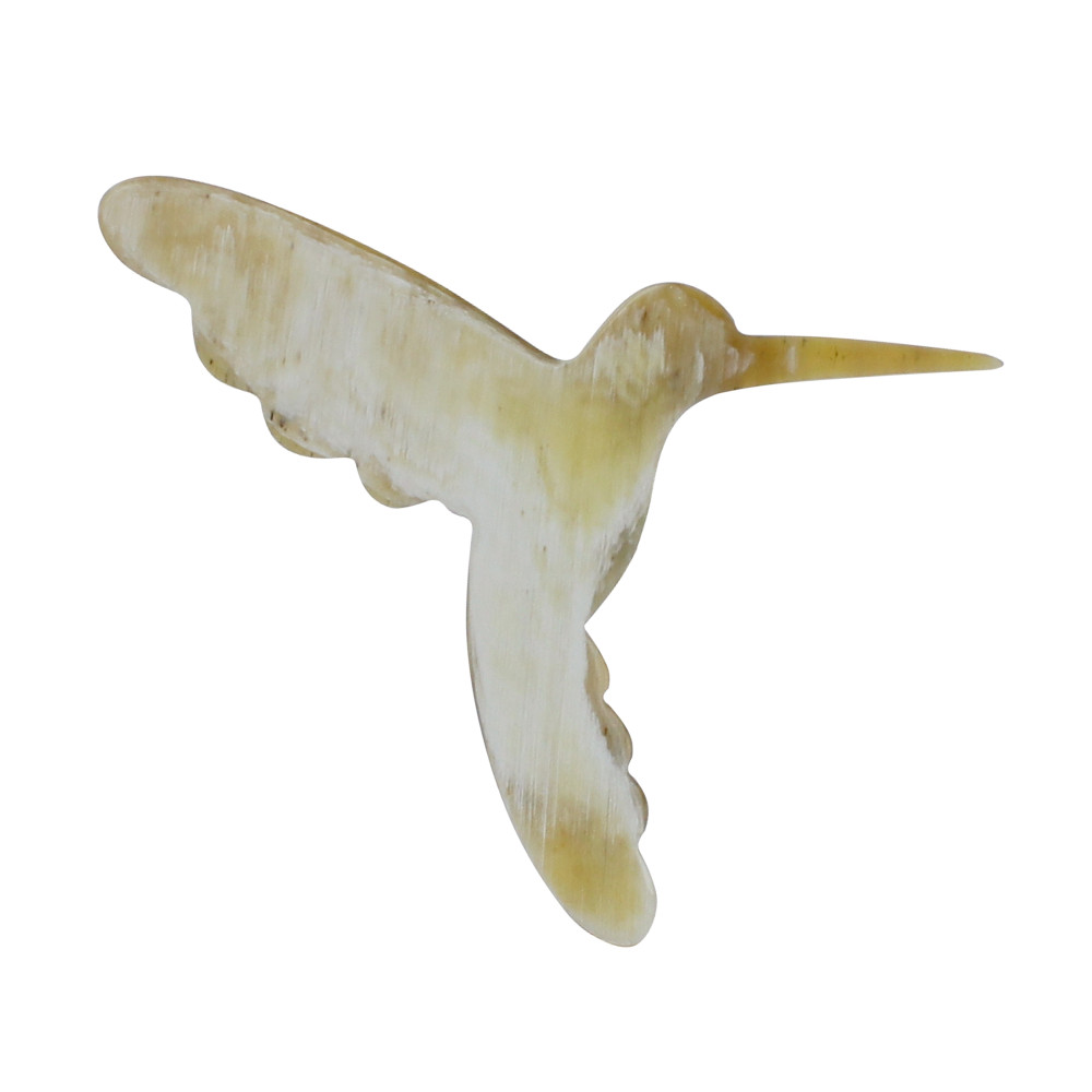 LES POULETTES BIJOUX Broche Colibri en Corne Modèle 1