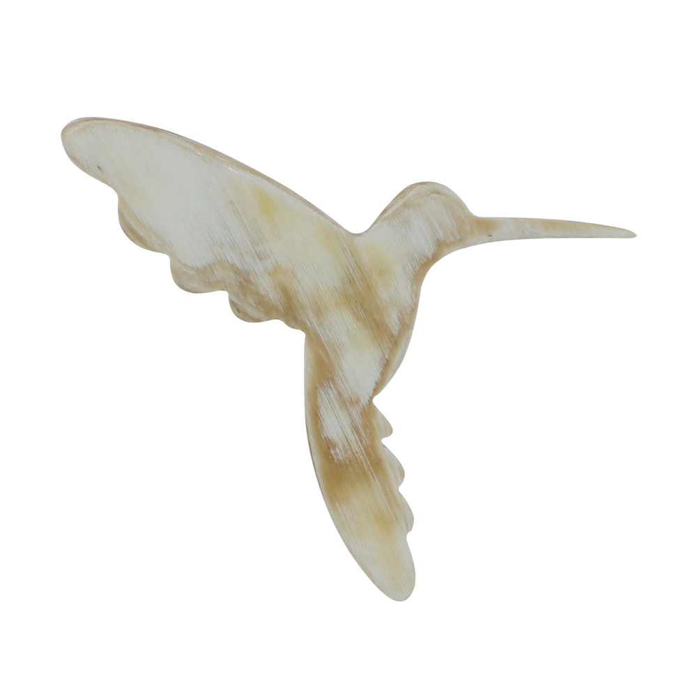 LES POULETTES BIJOUX Broche Colibri en Corne Modèle 3