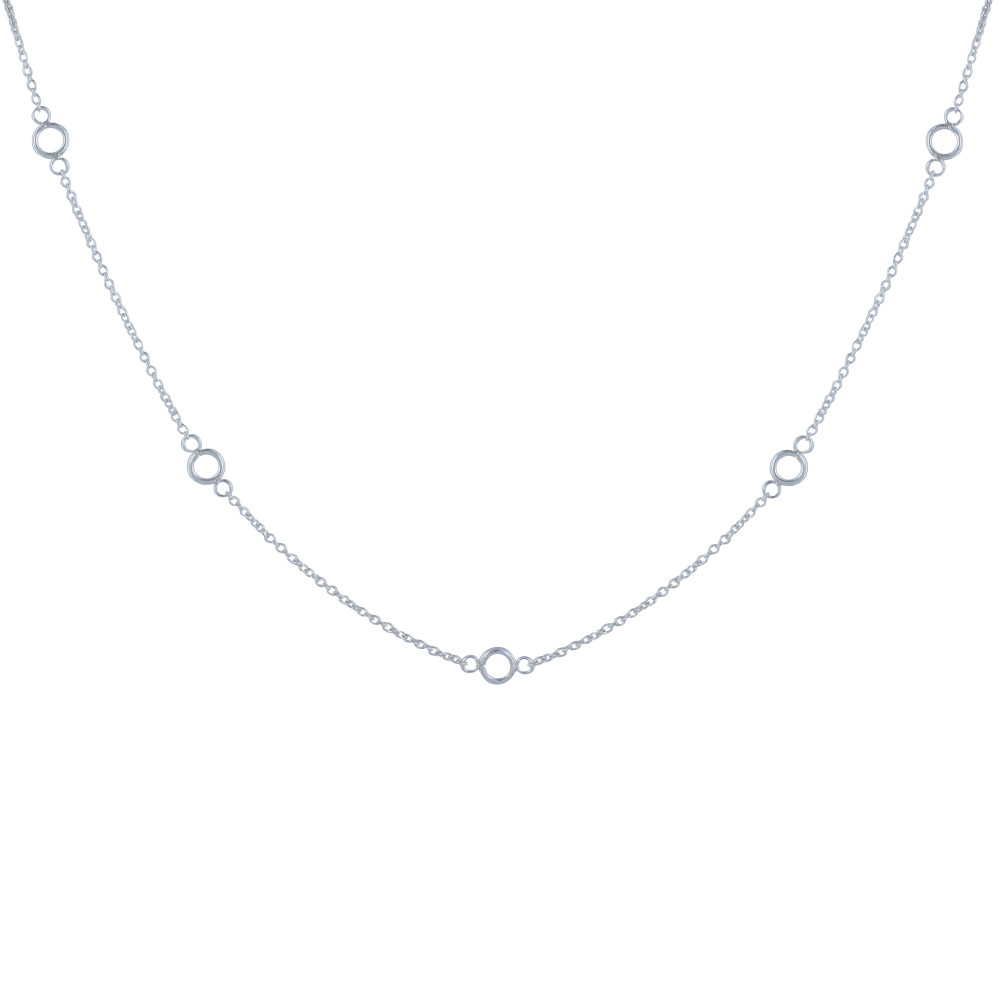 LES POULETTES BIJOUX Collier Argent Cinq Petits Anneaux