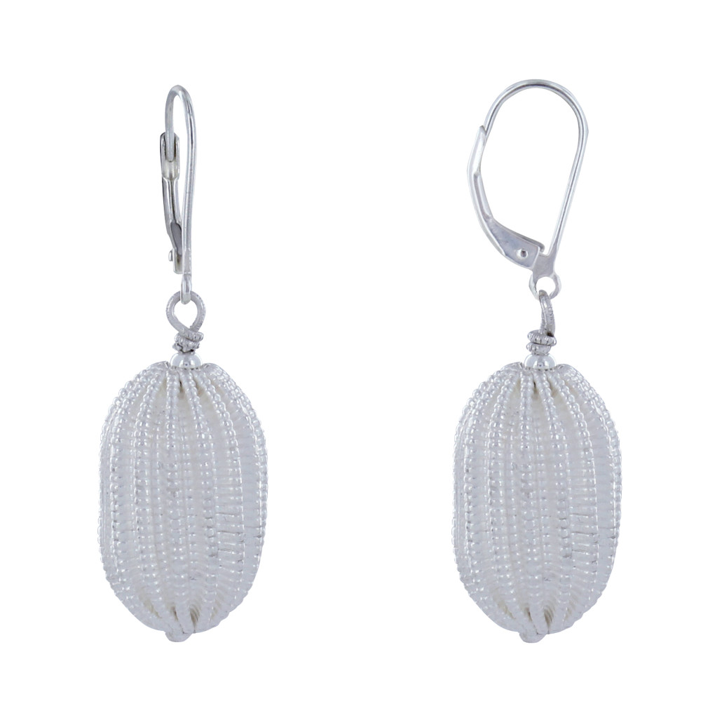 LES POULETTES BIJOUX - Boucles d'Oreilles Dormeuse Argent 925 Kiwi