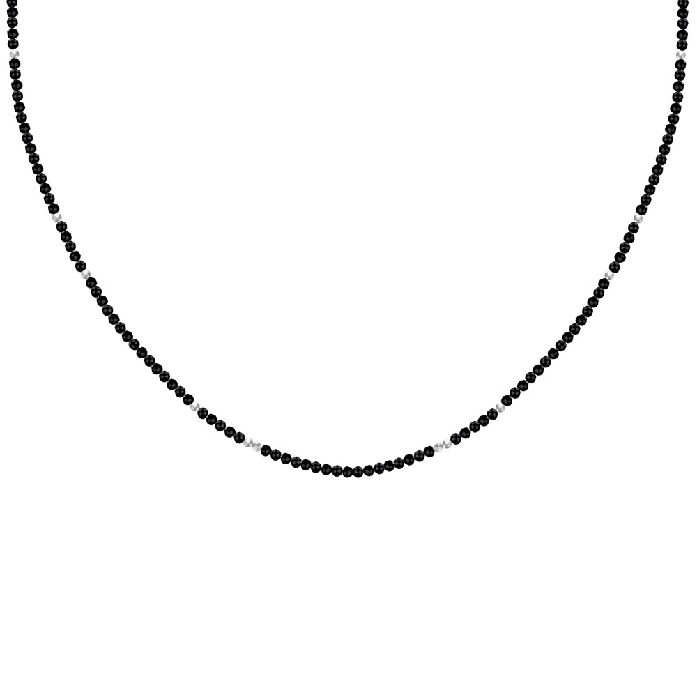LES POULETTES BIJOUX Collier Perles Facettées de Spinelle et Perles Argent 925