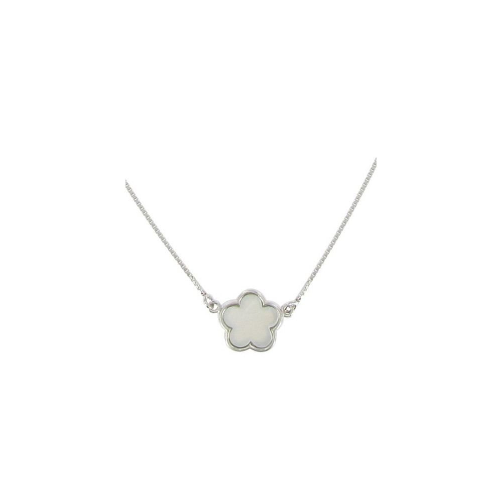 LES POULETTES BIJOUX Collier Chance en Argent et Nacre Ivoire