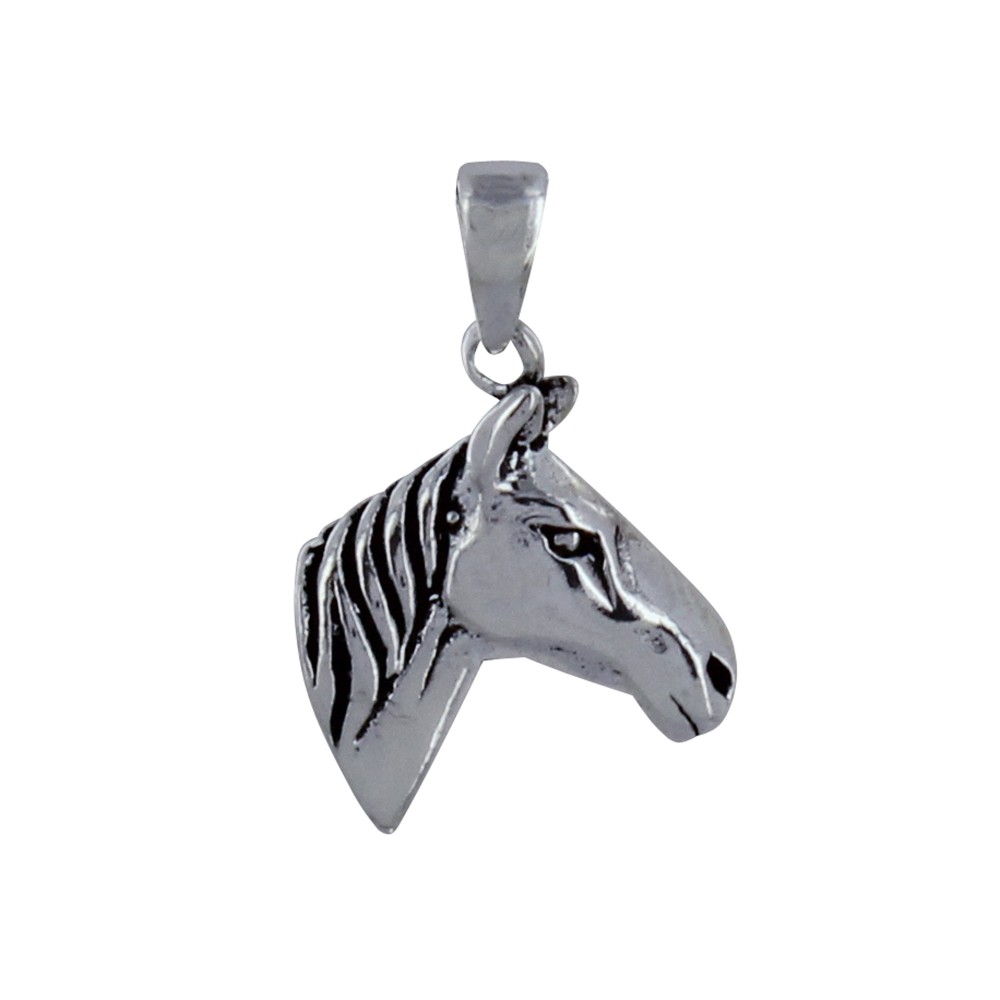 LES POULETTES BIJOUX Pendentif Argent 925 Tête de Cheval