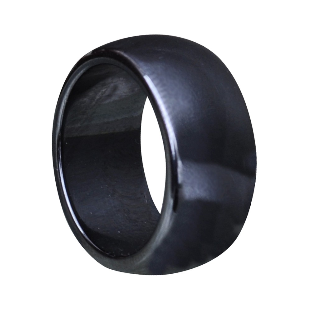 LES POULETTES BIJOUX Bague Anneau Large d'Hématite - 10 mm - taille 58