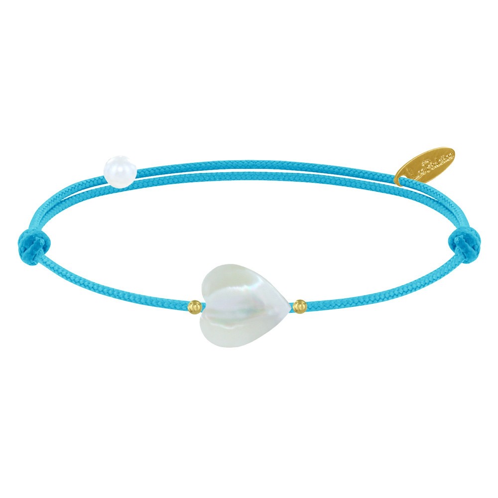 LES POULETTES BIJOUX Bracelet Petit Coeur de Nacre - Classics - Turquoise