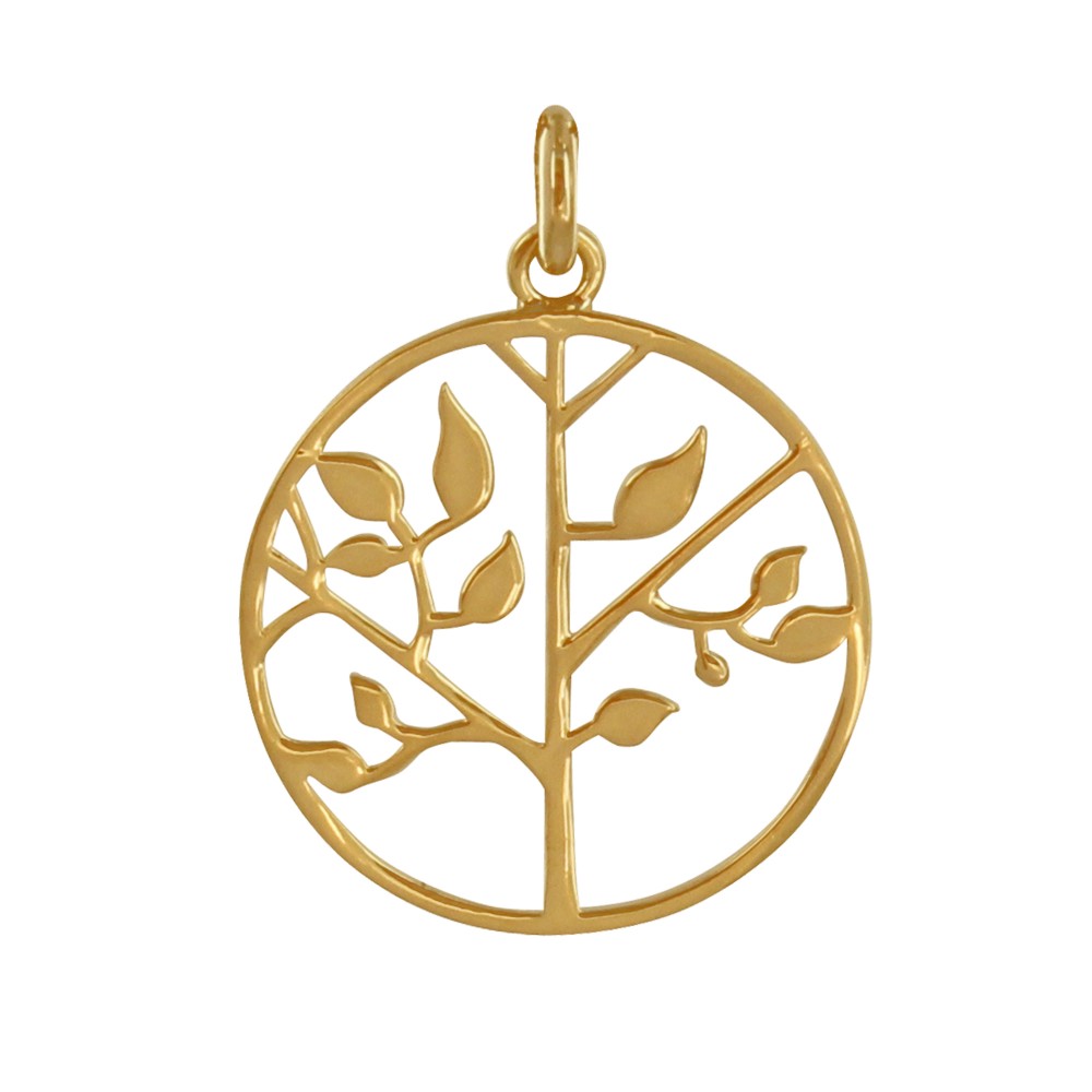 LES POULETTES BIJOUX Pendentif Arbre de Vie Plaqué Or
