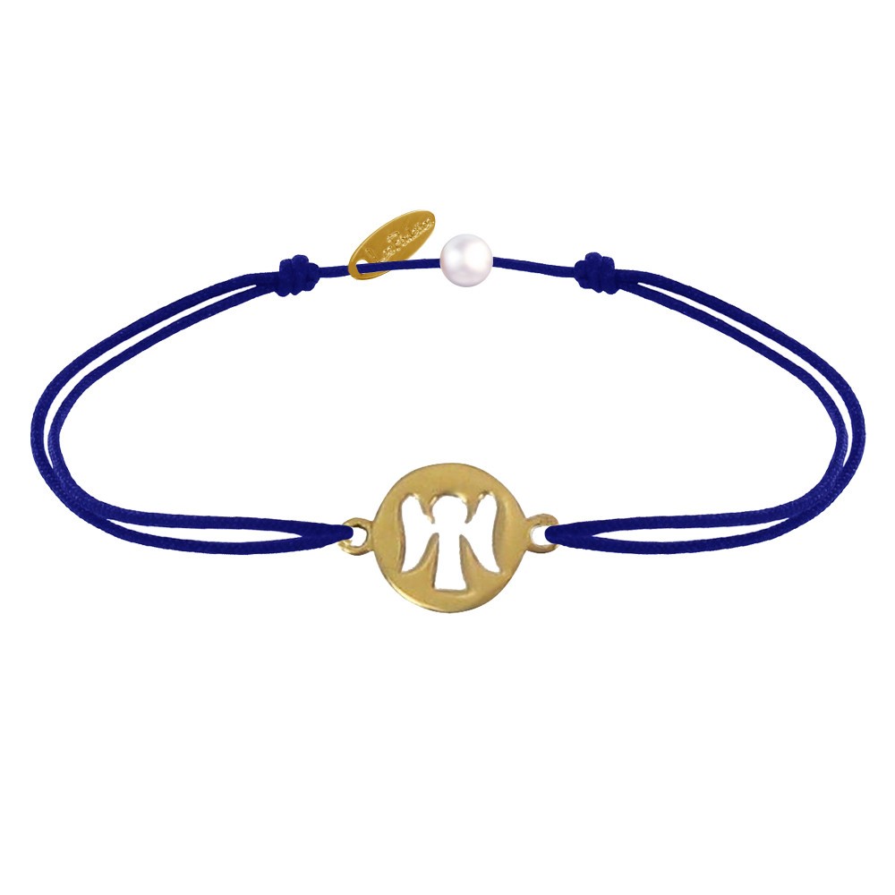 LES POULETTES BIJOUX Bracelet Lien Mon Ange Plaqué Or - Bleu Navy