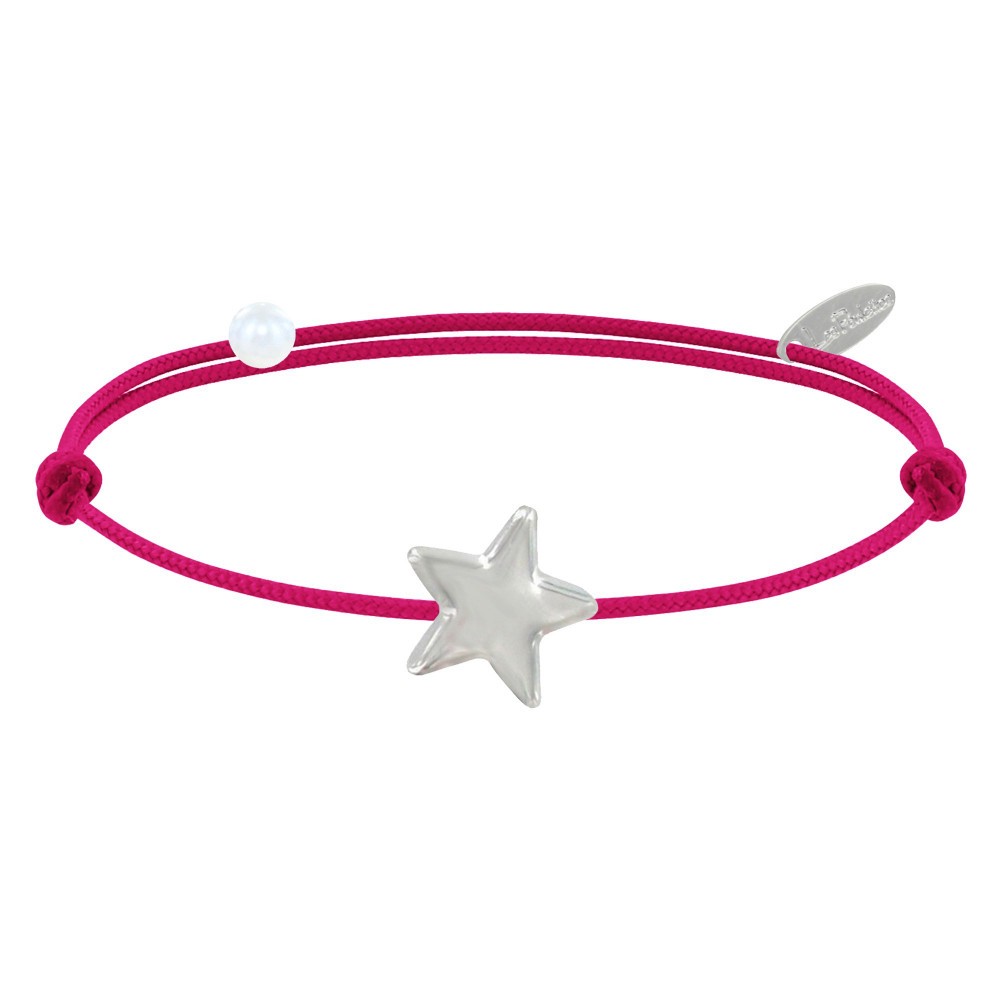 LES POULETTES BIJOUX Bracelet Lien Etoile d'Argent 925 - Classics - Fuchsia