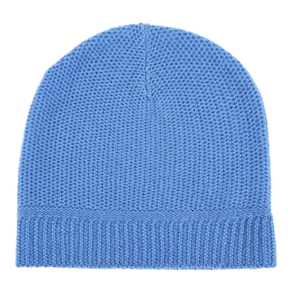 LES POULETTES BIJOUX Bonnet Point Jacquard 100% Cachemire 4 Fils Classics - Azur