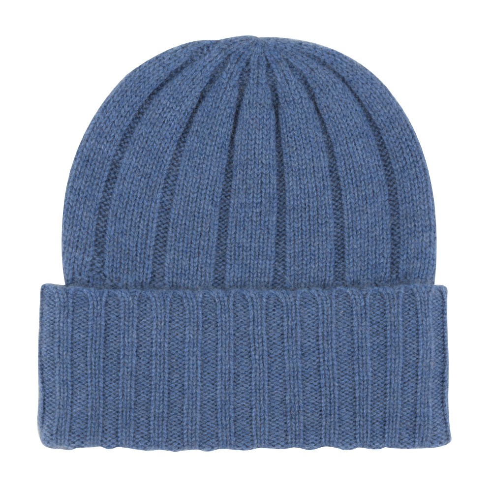 LES POULETTES BIJOUX Bonnet Alice 100% Cachemire 6 Fils Classics - Bleu Jean