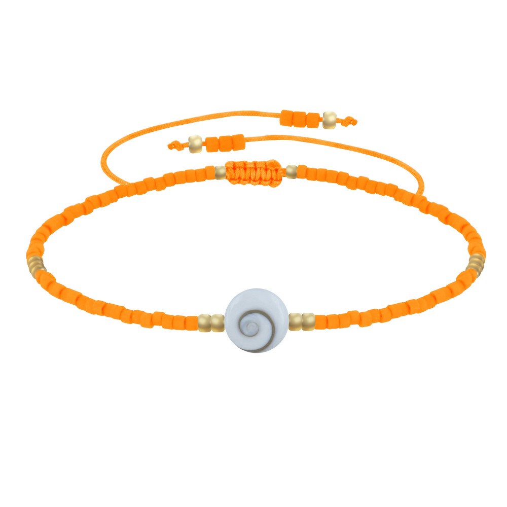 LES POULETTES BIJOUX Bracelet Lien Oeil de Sainte Lucie et Petites Perles Mates - Or