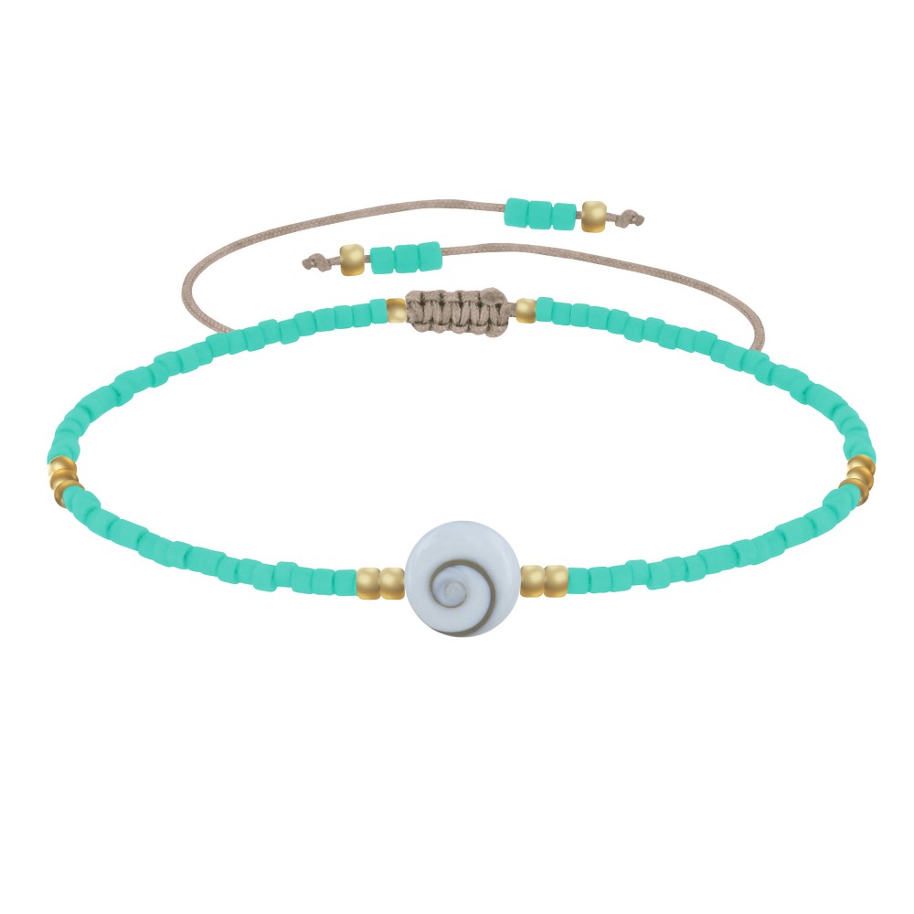 LES POULETTES BIJOUX - Bracelet Lien Oeil de Sainte Lucie et Petites Perles Mates -