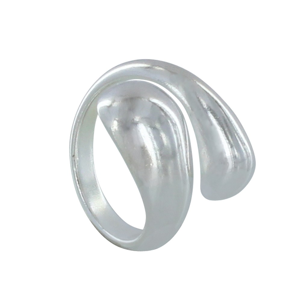 LES POULETTES BIJOUX Bague Métal Argenté Toi et Moi Gouttes - taille 54 LES POULETTES BIJOUX Bague Métal Argenté Toi et Moi Gouttes - taille 54