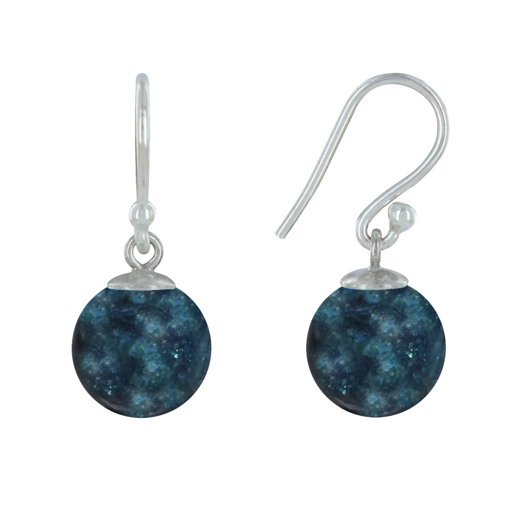 LES POULETTES BIJOUX Boucles d'Oreilles Argent 925 Billes d'Apatite