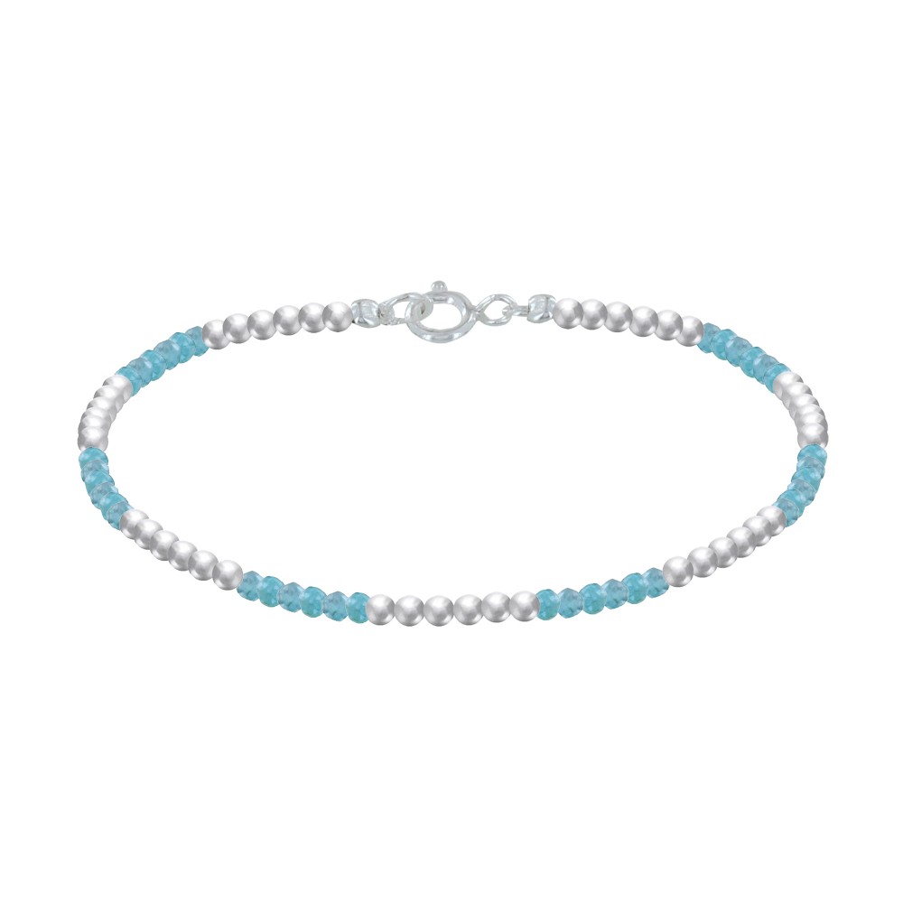 LES POULETTES BIJOUX Bracelet Argent 925 Perles et Apatite Facetté M1