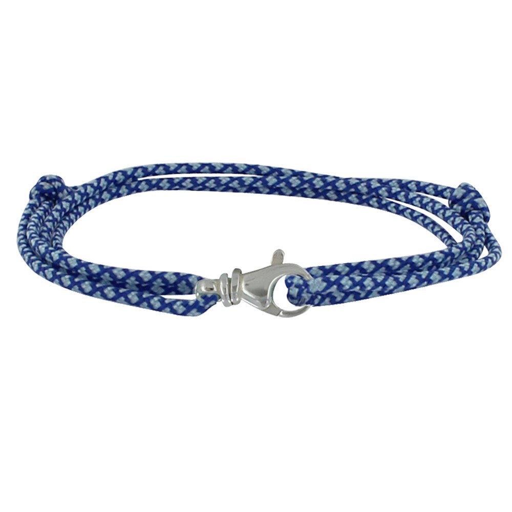 LES POULETTES BIJOUX Bracelet Mixte Argent 925 Mousqueton Pivotant et Lien en Paraco