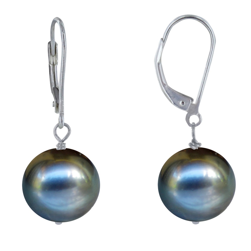 LES POULETTES BIJOUX Boucles d'Oreilles Dormeuse Argent 925 et Perle de Culture