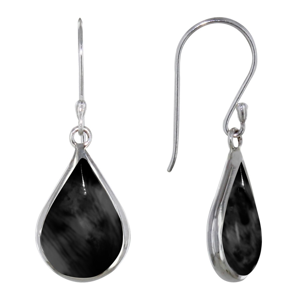 LES POULETTES BIJOUX Boucles d'Oreilles Argent 925 Petite Goutte Nacre