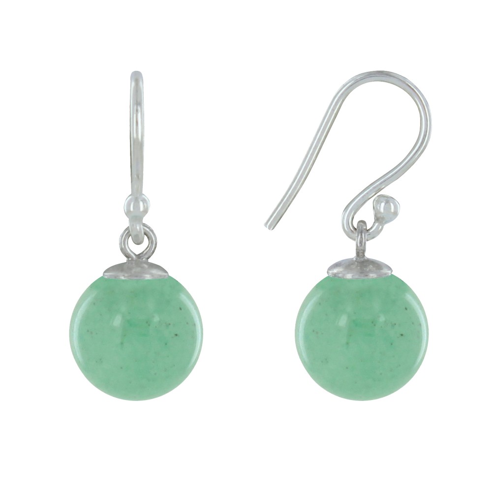 LES POULETTES BIJOUX Boucles d'Oreilles Argent 925 Billes d'Aventurine