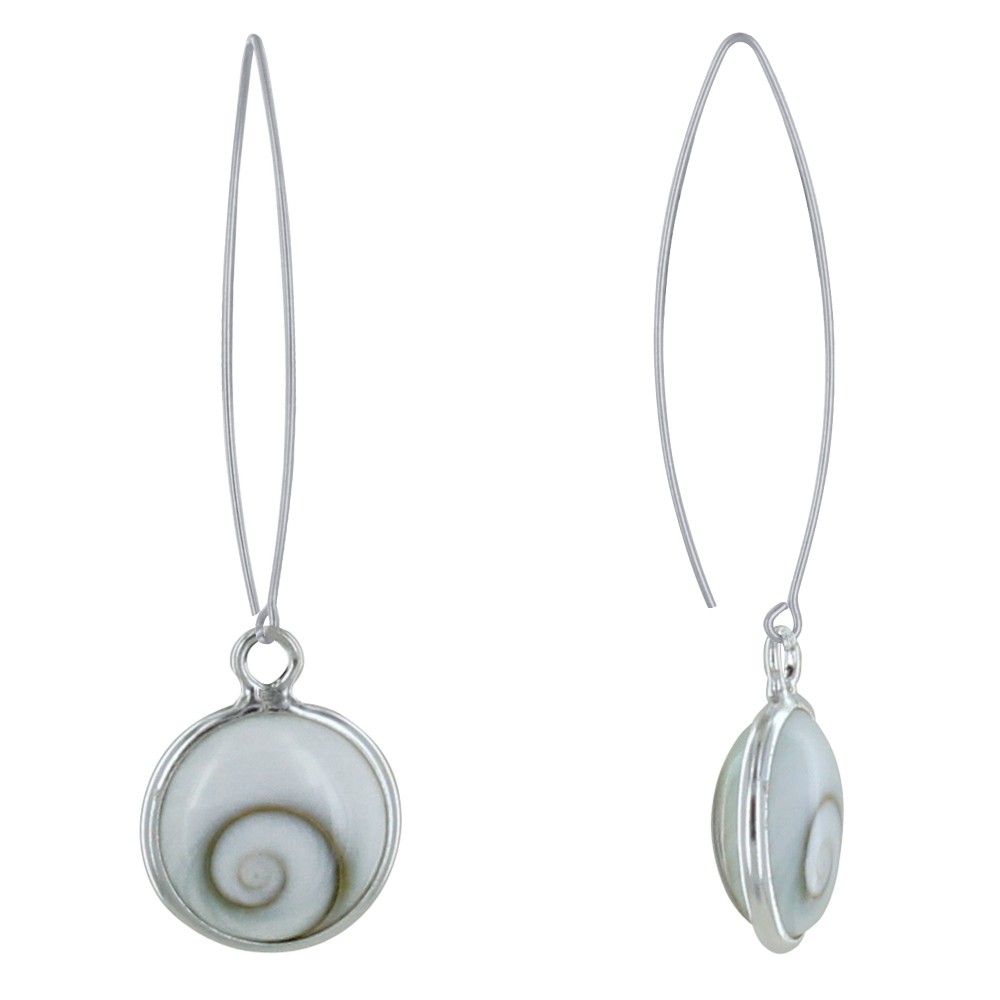 LES POULETTES BIJOUX Boucles d'Oreilles Argent 925 Grand Oeil de Sainte Lucie Rond