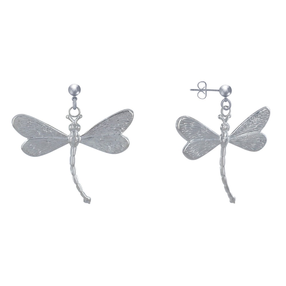 LES POULETTES BIJOUX Boucles d'Oreilles Clous en Laiton et Libellule