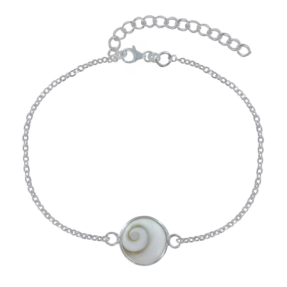 LES POULETTES BIJOUX Bracelet Argent 925 Oeil de Sainte Lucie Rond - Moyen Modèle