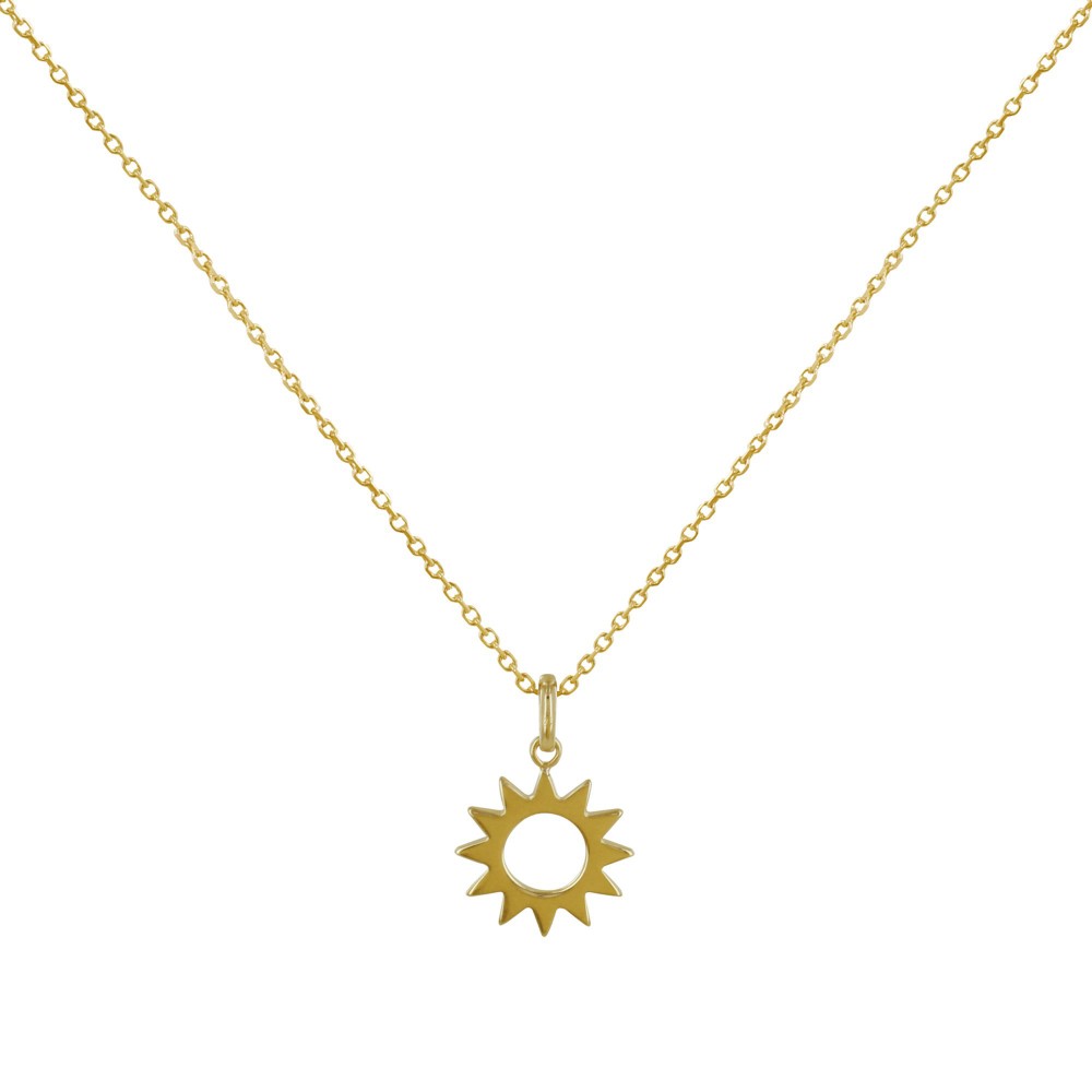 LES POULETTES BIJOUX Collier Plaqué Or Soleil Ajouré
