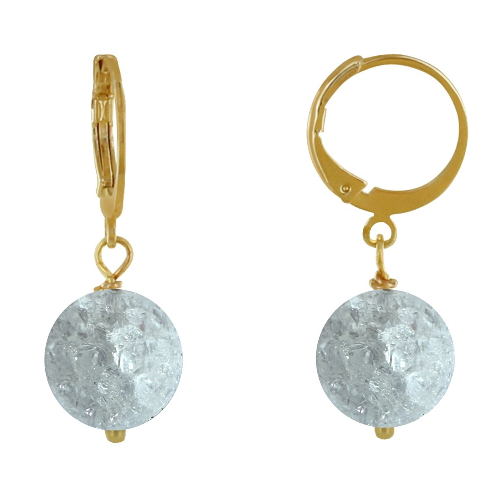 LES POULETTES BIJOUX Boucles d'Oreilles Mini Créoles Plaqué Or et Perle de Cristal d LES POULETTES BIJOUX Boucles d'Oreilles Mini Créoles Plaqué Or et Perle de Cristal d
