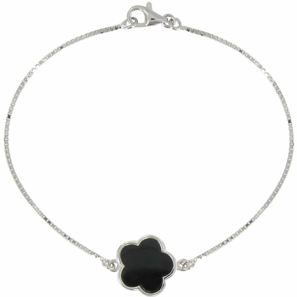 LES POULETTES BIJOUX Bracelet Argent Chance et Onyx Noir
