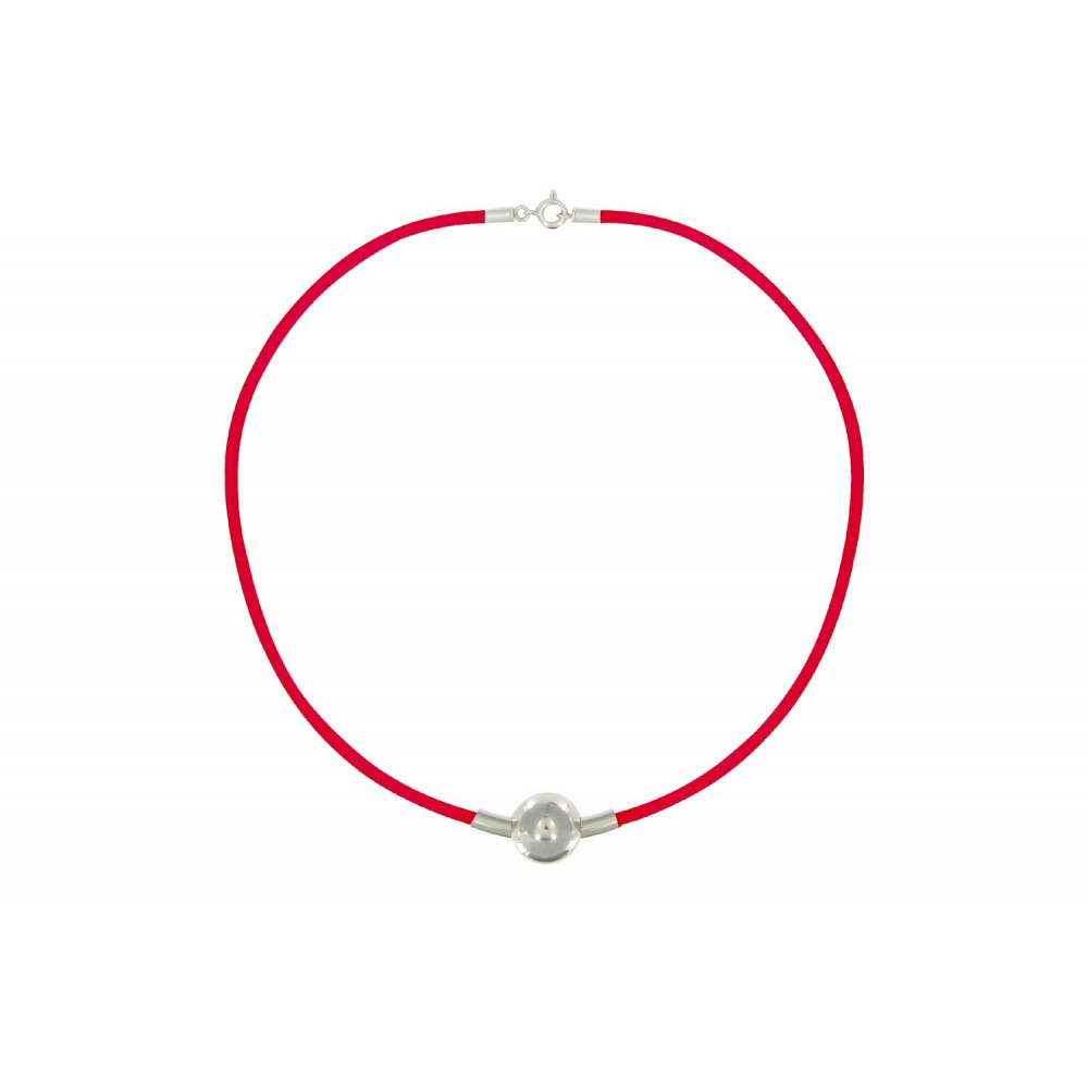 LES POULETTES BIJOUX Collier Bulles Argent Lien Géranium Transparent