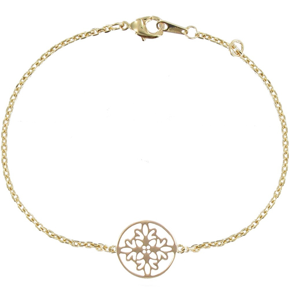 LES POULETTES BIJOUX V Bracelet Cercle en Dentelle Plaqué Or