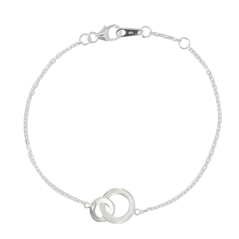 LES POULETTES BIJOUX Bracelet Argent 925 Double Anneaux