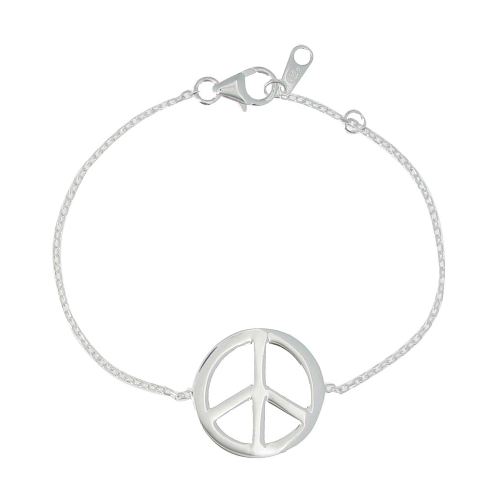 LES POULETTES BIJOUX Bracelet Argent Peace and Love